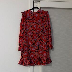 Who What Wear Floral Red Dress